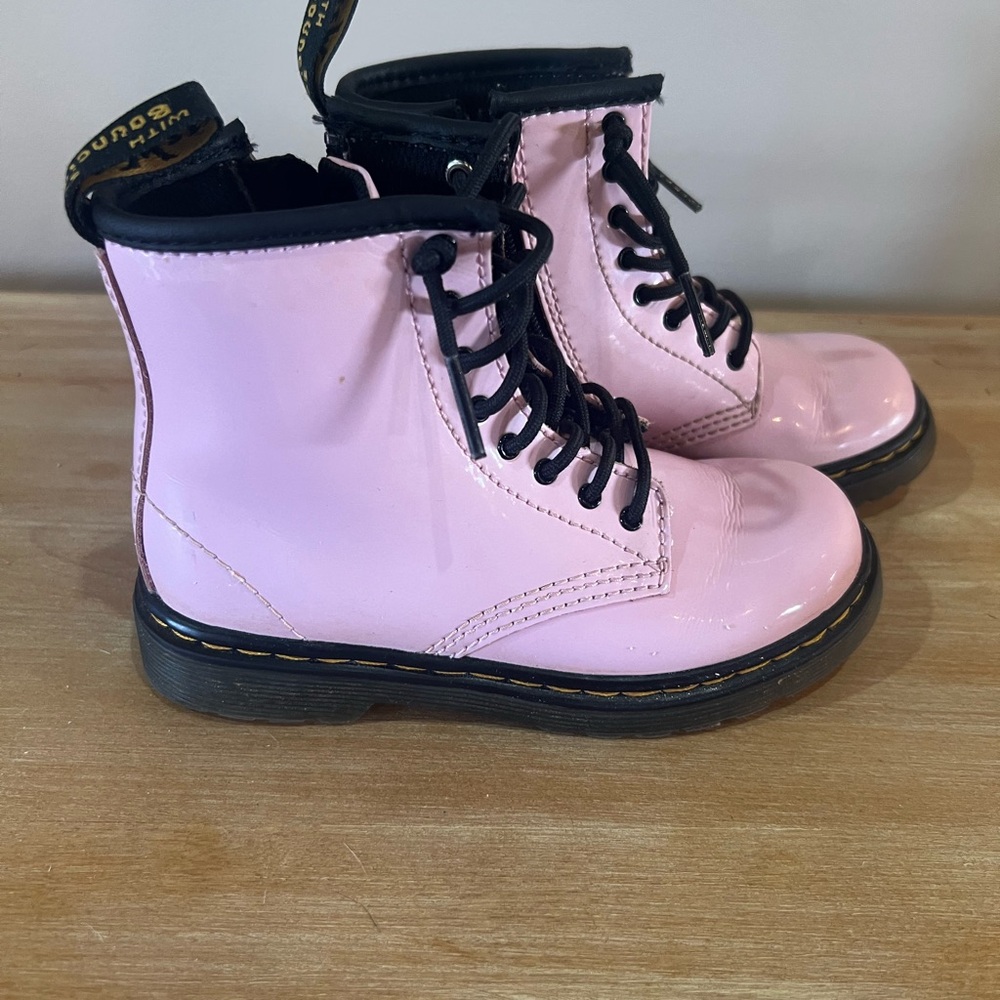 Dr. Martens Glossy Pink Ankle Boots
